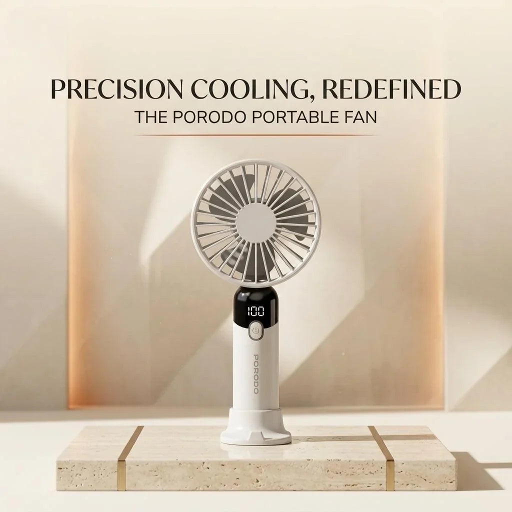 Portable USB Rechargeable Mini Fan with Phone Holder