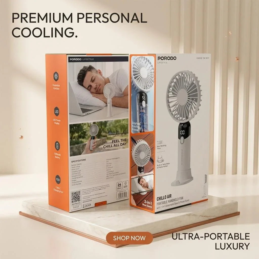 Portable USB Rechargeable Mini Fan with Phone Holder