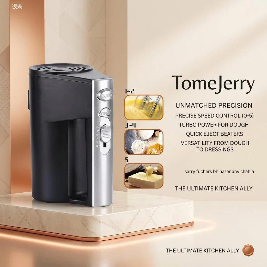 450W Electric Hand Mixer with 5 Speeds