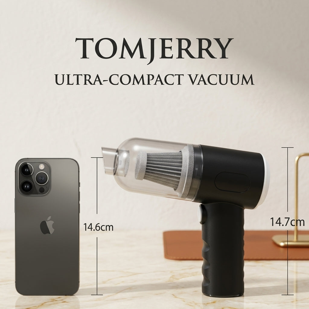 Portable handheld car vacuum cleaner with cleaning attachments
